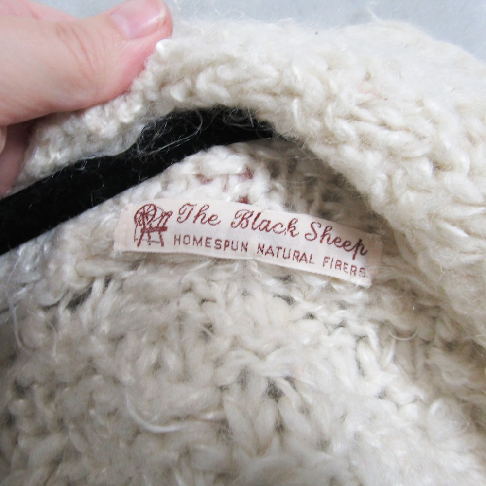 The Black Sheep Large Homespun Knit Cardigan Open Front Cozy Bohemian Women - Picture 5 of 9